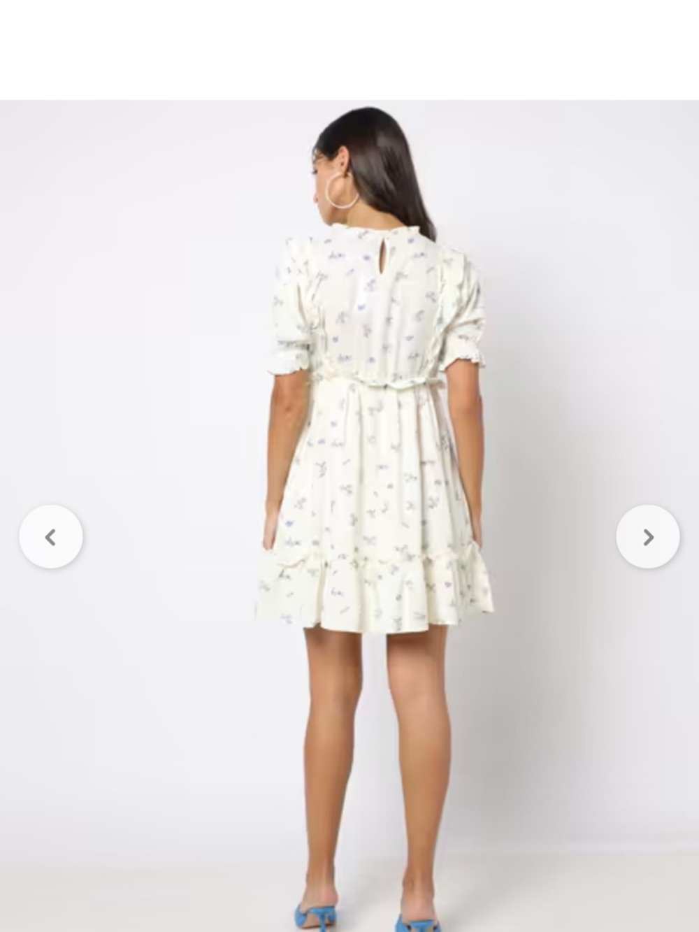 Ivory Floral Ruffle Short Dress XL RIO - Picture 14 of 14